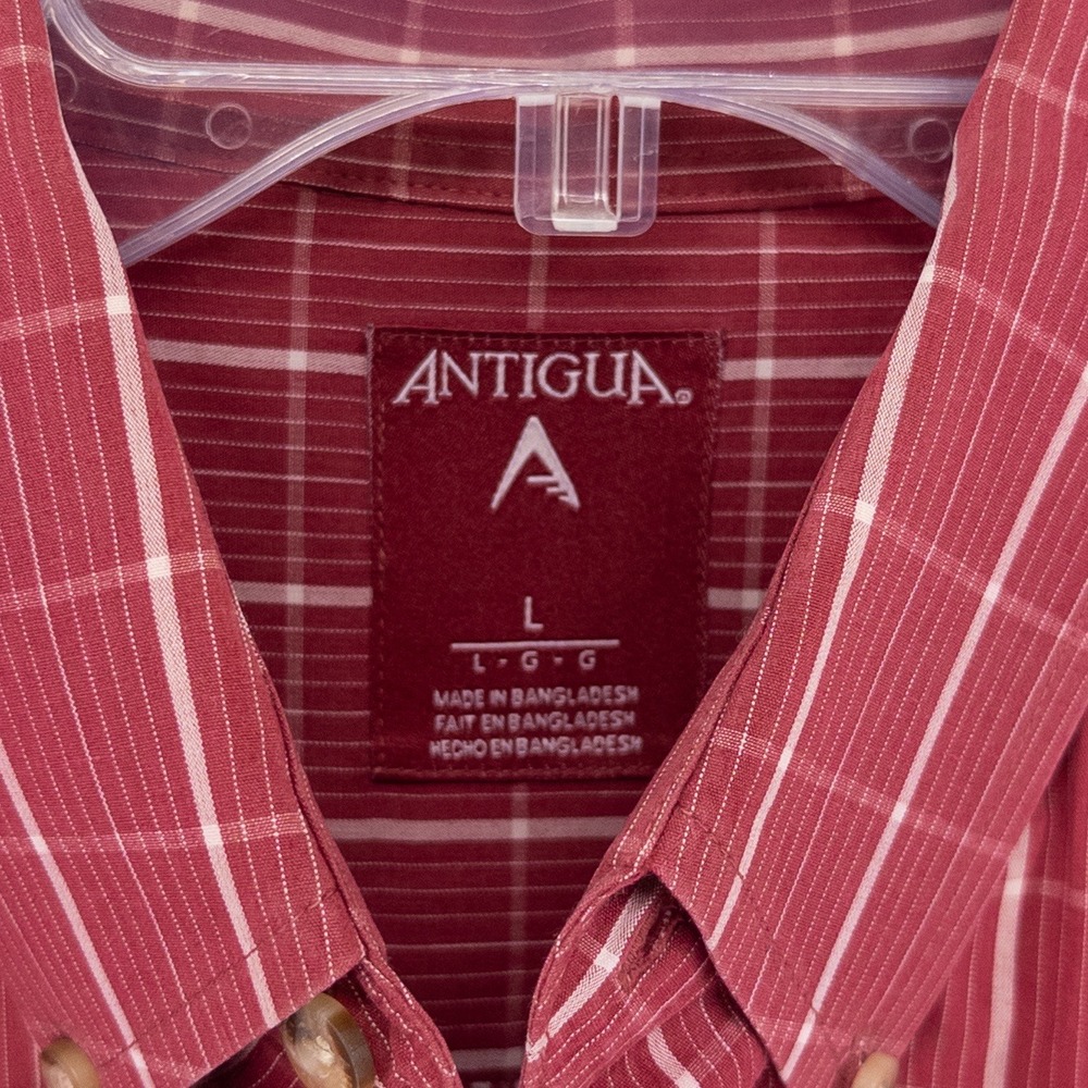 Antigua Arkansas Razorbacks Mens Large Button Down Shirt Red Plaid College NCAA - Picture 4 of 8
